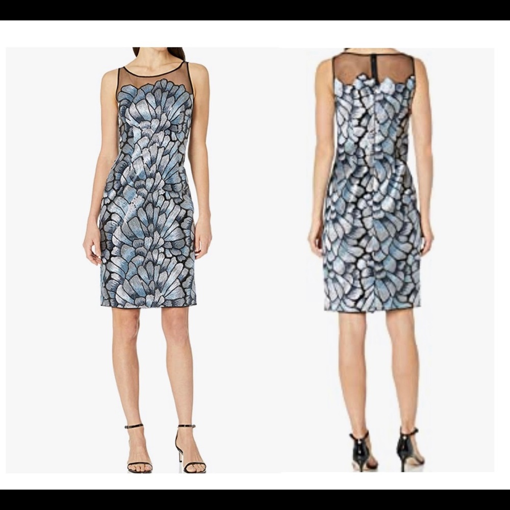 Adrianna Papell-Sequin Embroidered Dress-Size 2